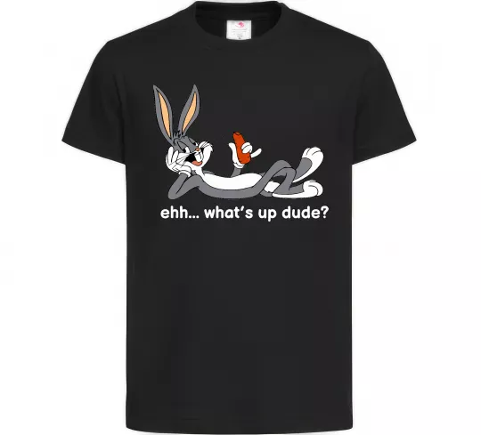 Детская футболка Whats up dude? Bugs Черный фото