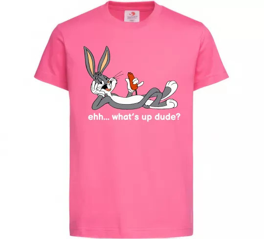 Детская футболка Whats up dude? Bugs Ярко-розовый фото