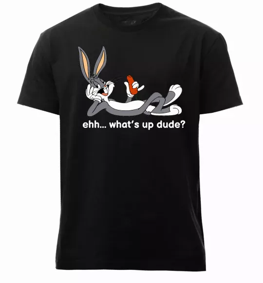 Чоловіча преміум футболка Whats up dude? Bugs Чорний фото