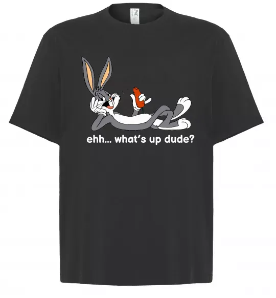 Футболка Оверсайз Whats up dude? Bugs Черный фото