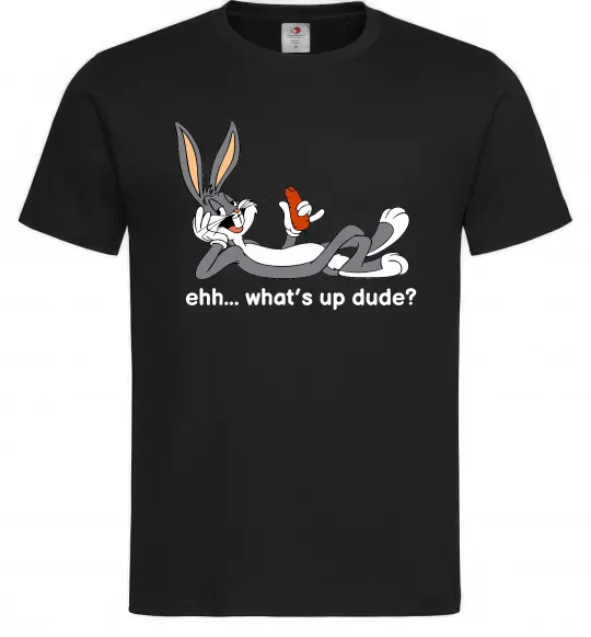 Мужская футболка Whats up dude? Bugs Черный фото