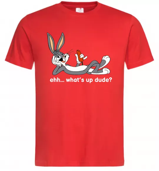 Мужская футболка Whats up dude? Bugs Красный фото