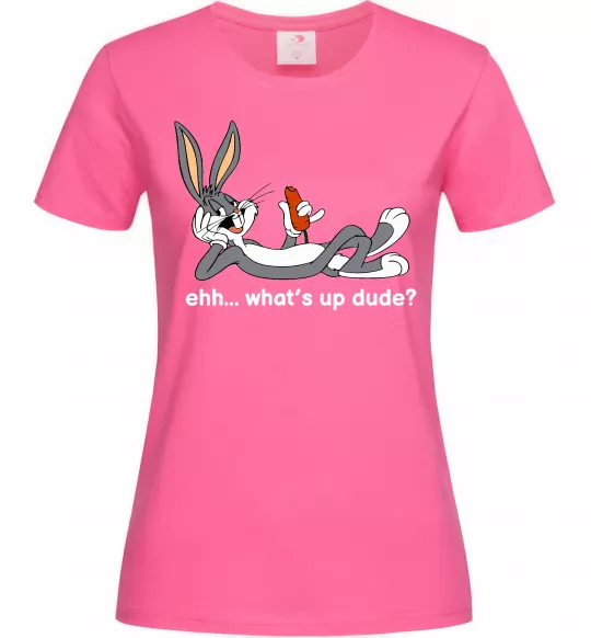 Женская футболка Whats up dude? Bugs Ярко-розовый фото
