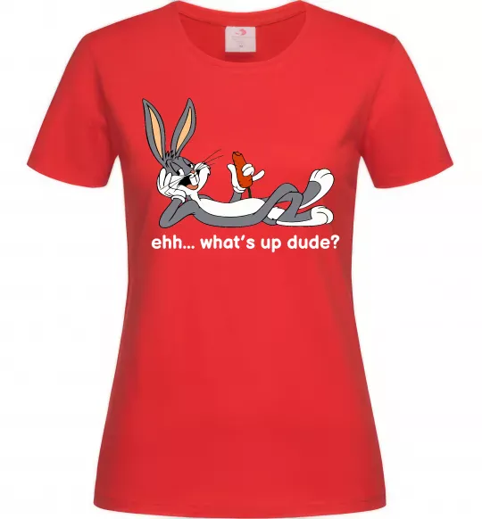 Женская футболка Whats up dude? Bugs Красный фото