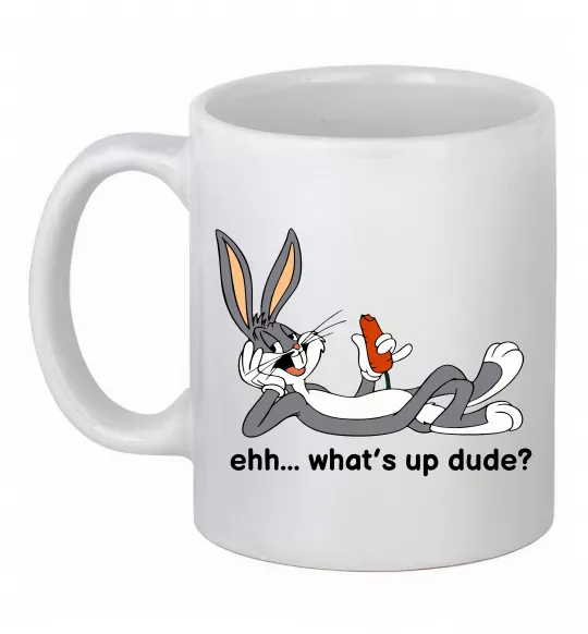 Чашка керамічна Whats up dude? Bugs Білий фото