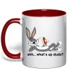 Чашка с цветной ручкой Whats up dude? Bugs Красный фото
