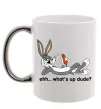 Чашка с цветной ручкой Whats up dude? Bugs Серебро фото