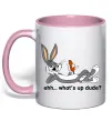 Чашка с цветной ручкой Whats up dude? Bugs Нежно розовый фото