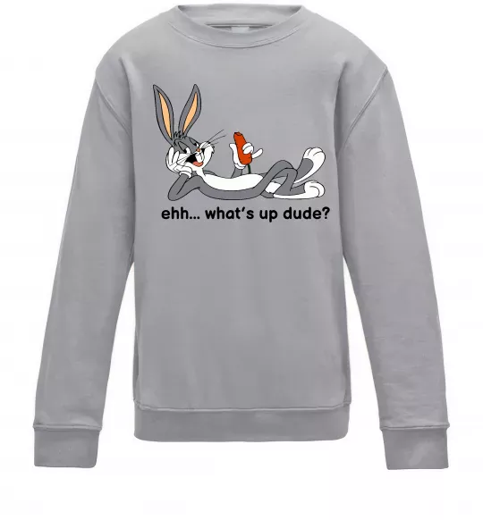 Дитячий світшот Whats up dude? Bugs Сірий меланж фото