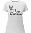 Женская премиум футболка Whats up dude? Bugs Белый фото