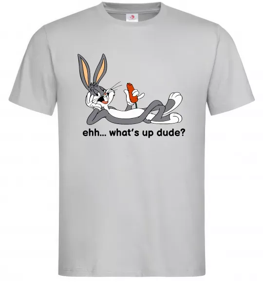 Мужская футболка Whats up dude? Bugs Серый фото