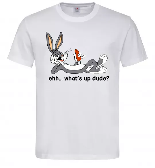Мужская футболка Whats up dude? Bugs Белый фото