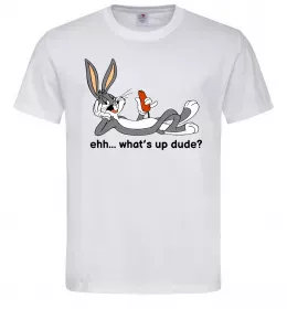 Мужская футболка Whats up dude? Bugs Белый фото