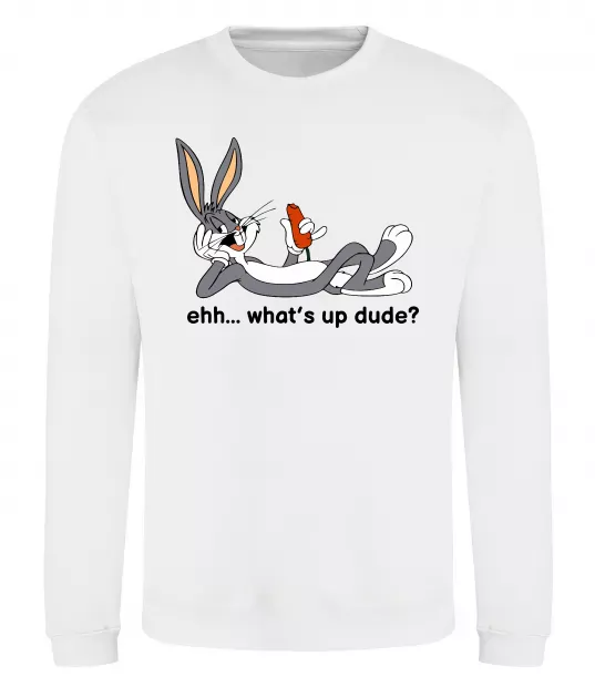 Світшот Whats up dude? Bugs Білий фото