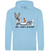 Мужская толстовка (худи) Whats up dude? Bugs Голубой фото