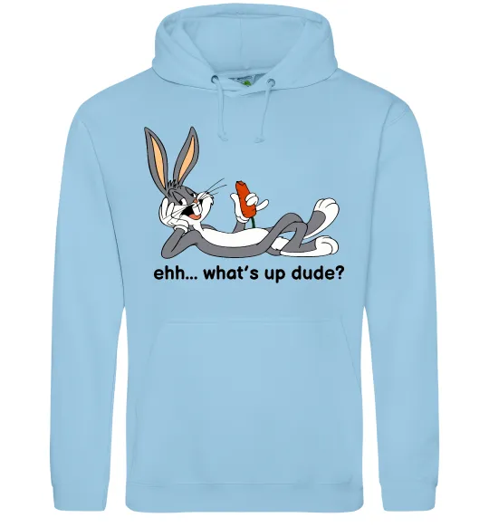 Жіноча толстовка (худі) Whats up dude? Bugs Блакитний фото