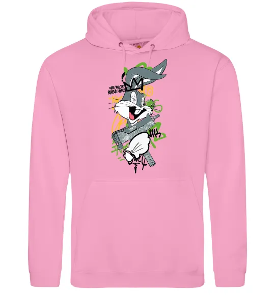 Чоловіча толстовка (худі) Bugs Bunny графіті Рожевий фото