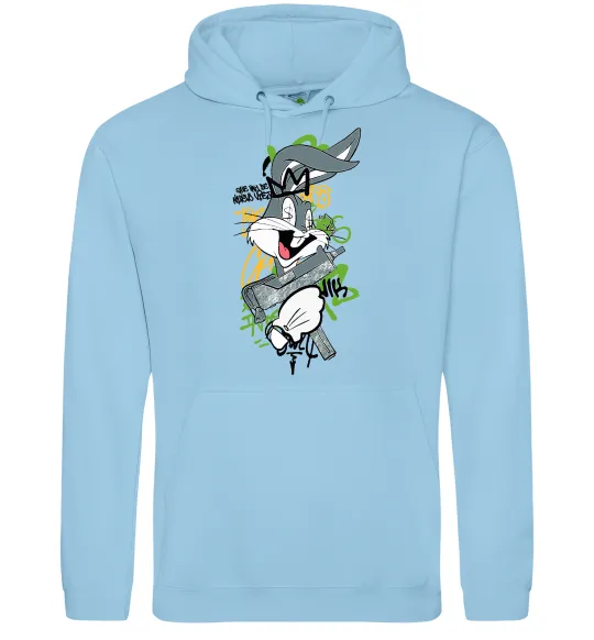 Женская толстовка (худи) Bugs Bunny графіті Голубой фото