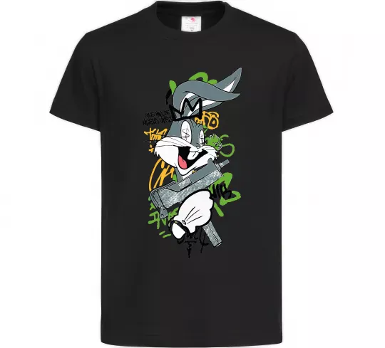 Детская футболка Bugs Bunny графіті Черный фото