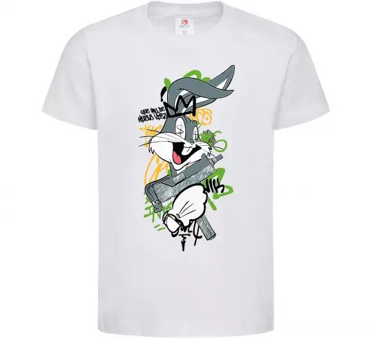 Детская футболка Bugs Bunny графіті Белый фото