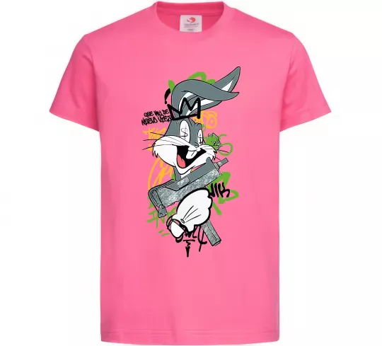 Детская футболка Bugs Bunny графіті Ярко-розовый фото