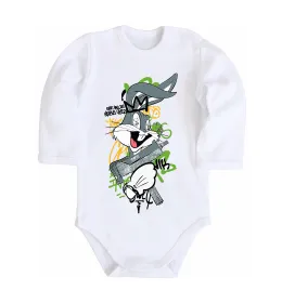 Дитячий бодік Bugs Bunny графіті Білий фото