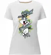 Жіноча преміум футболка Bugs Bunny графіті Білий фото