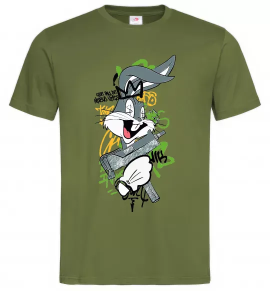 Мужская футболка Bugs Bunny графіті Оливковый фото