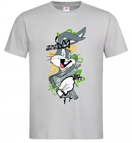 Мужская футболка Bugs Bunny графіті Серый фото