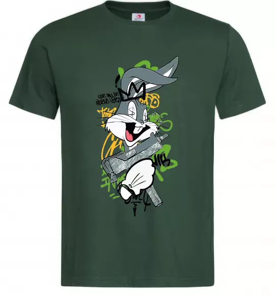 Мужская футболка Bugs Bunny графіті Темно-зеленый фото