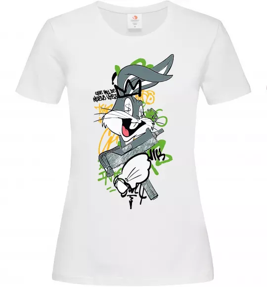 Женская футболка Bugs Bunny графіті Белый фото