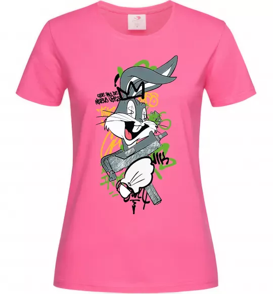Женская футболка Bugs Bunny графіті Ярко-розовый фото