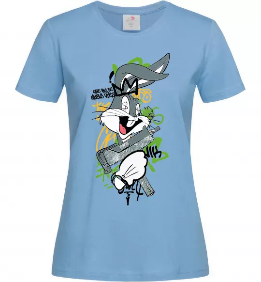 Женская футболка Bugs Bunny графіті Голубой фото