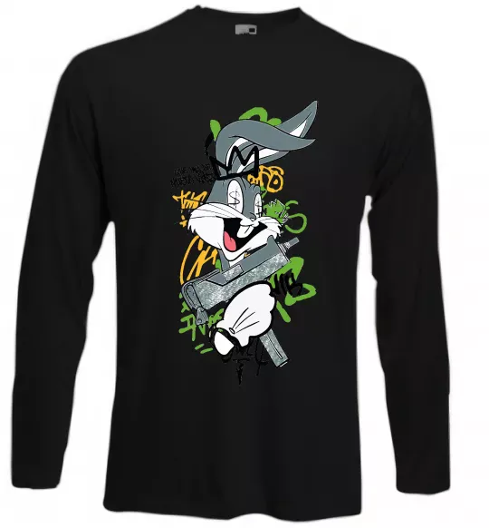 Лонгслив Bugs Bunny графіті Черный фото