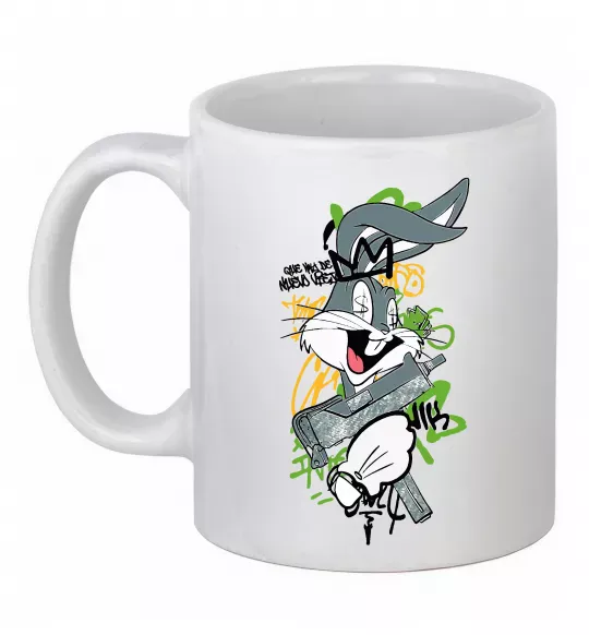 Чашка керамічна Bugs Bunny графіті Білий фото