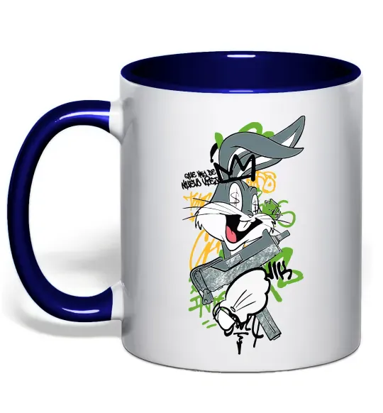 Чашка с цветной ручкой Bugs Bunny графіті Глубокий темно-синий фото