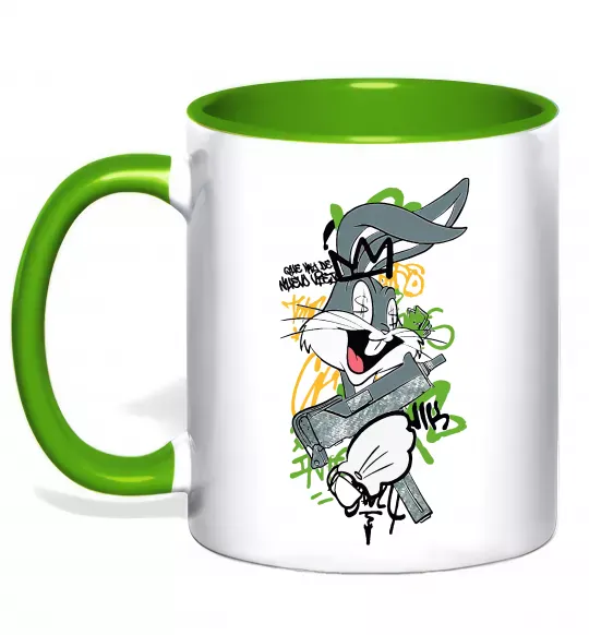 Чашка с цветной ручкой Bugs Bunny графіті Зеленый фото