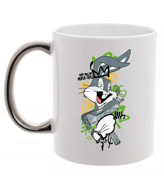 Чашка с цветной ручкой Bugs Bunny графіті Серебро фото
