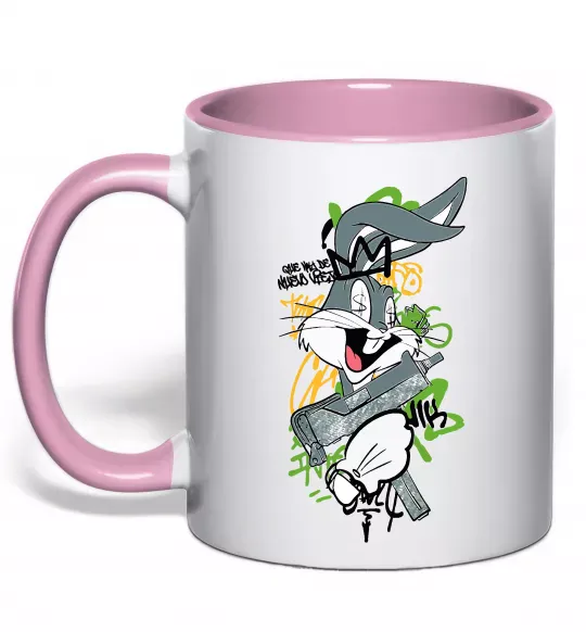 Чашка с цветной ручкой Bugs Bunny графіті Нежно розовый фото