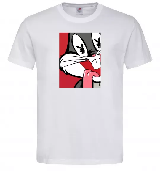 Мужская футболка Bugs Bunny play boy Белый фото