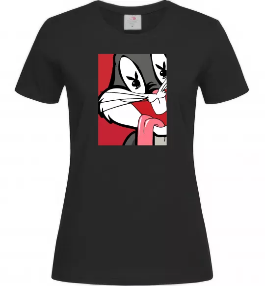 Женская футболка Bugs Bunny play boy Черный фото