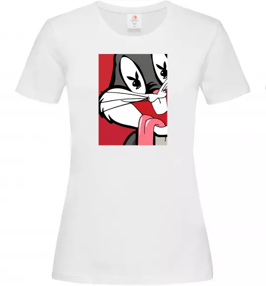 Женская футболка Bugs Bunny play boy Белый фото