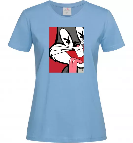 Женская футболка Bugs Bunny play boy Голубой фото