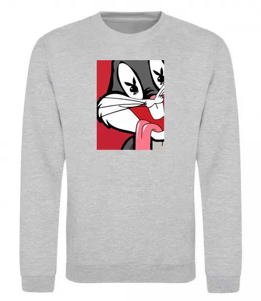 Свитшот Bugs Bunny play boy Серый меланж фото