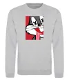 Свитшот Bugs Bunny play boy Серый меланж фото