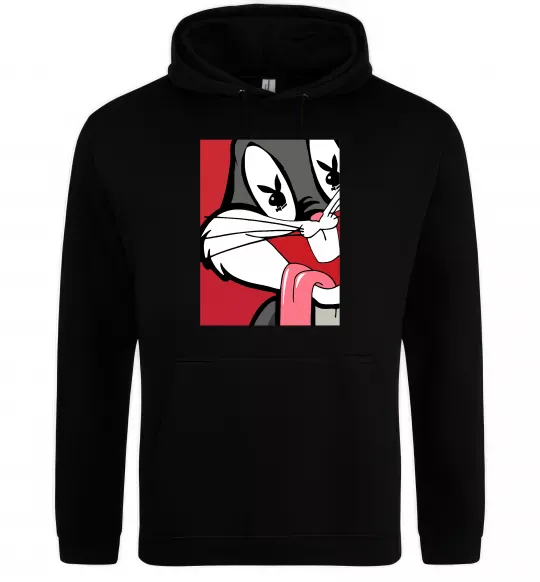Чоловіча толстовка (худі) Bugs Bunny play boy Чорний фото