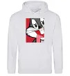 Женская толстовка (худи) Bugs Bunny play boy Серый меланж фото