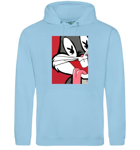 Женская толстовка (худи) Bugs Bunny play boy Голубой фото