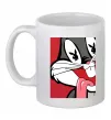 Чашка керамическая Bugs Bunny play boy Белый фото