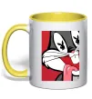 Чашка с цветной ручкой Bugs Bunny play boy Солнечно желтый Чашка с цветной ручкой Bugs Bunny play boy Солнечно желтый фото
